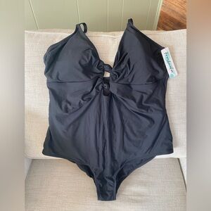 Freshwater Stylish Black One Piece Swimsuit NWT